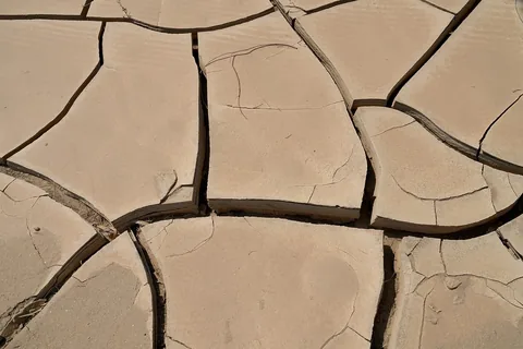 Dry, cracked earth under strong sun