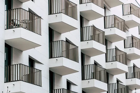 The exterior of an apartment building