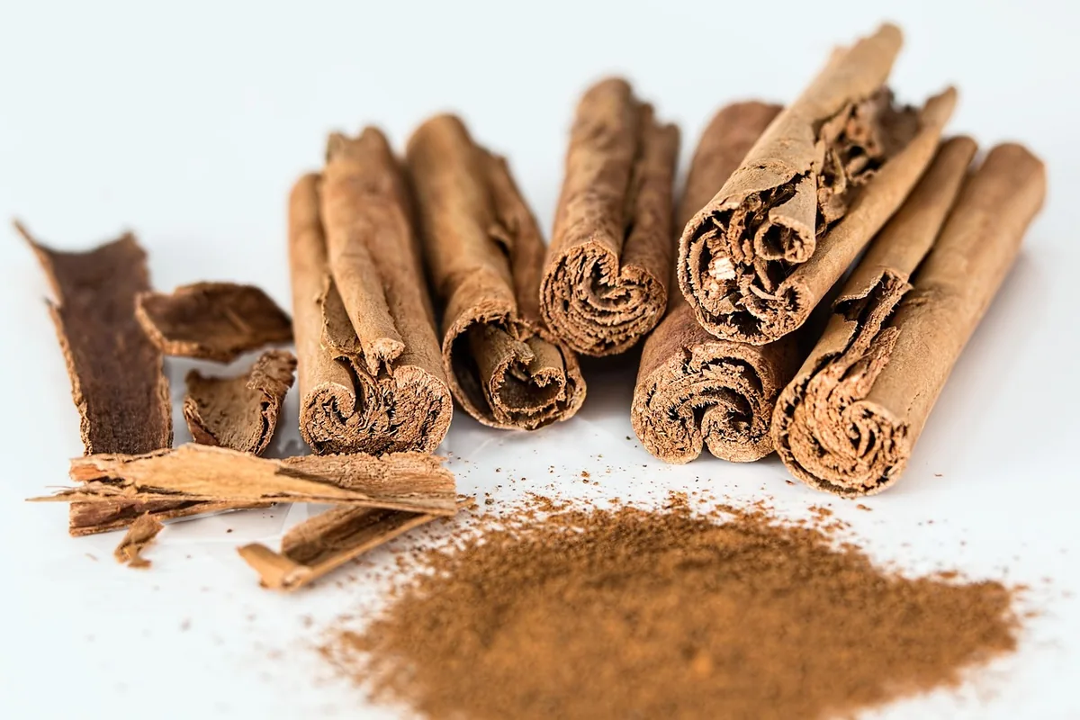 Cinnamon sticks and natural spices
