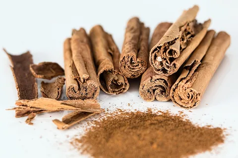Cinnamon sticks and natural spices