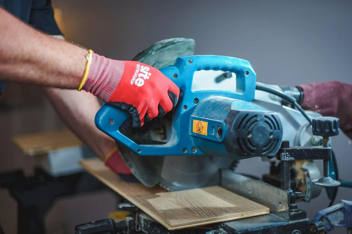 A power saw during home renovation work