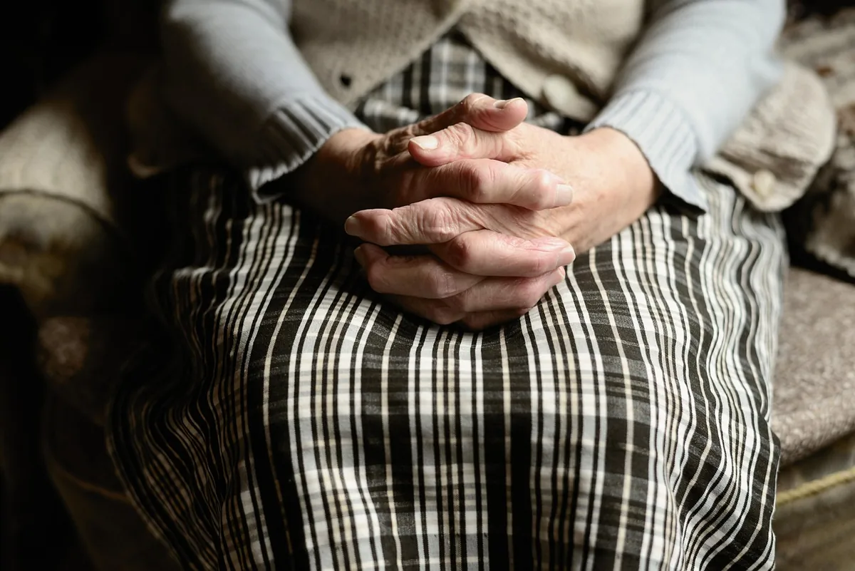 An older adult at home