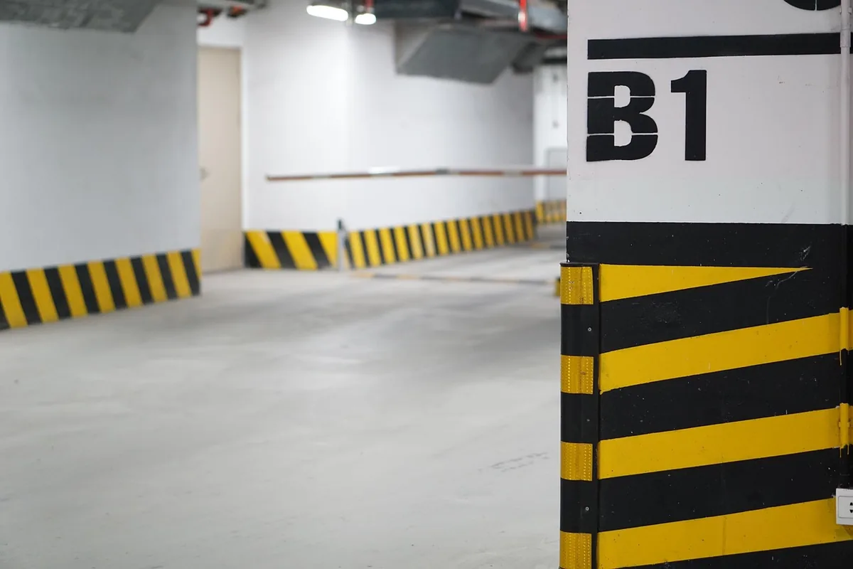 The interior of a residential garage