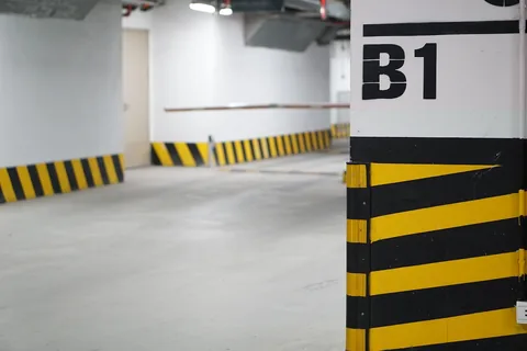 The interior of a residential garage