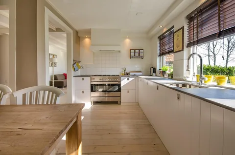 A clean, organized kitchen counter
